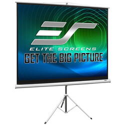 ELITESCREENS Ecran de proiectie trepied T136NWS1  marime vizibila 244cm x 244cm, rama alba
