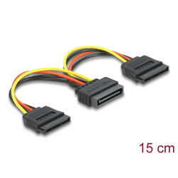 Delock Cable power SATA 15pin > 2x SATA HDD - straight