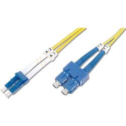 DIGITUS Fiber Optic Patch Cord, duplex SM 9/125 LC / SC 2m