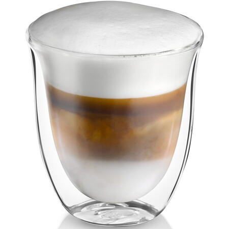 Set 2 pahare pentru cappuccino DeLonghi, 270 ml, DLSC311