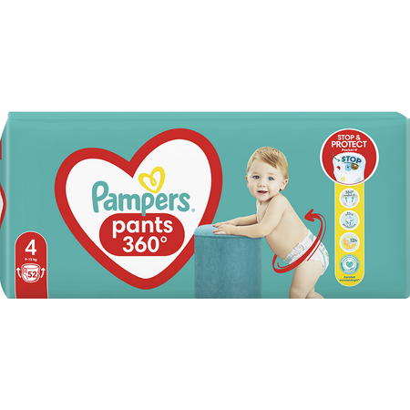 Scutece Pampers Active Baby Pants 4 Jumbo Pack, 52 bucati