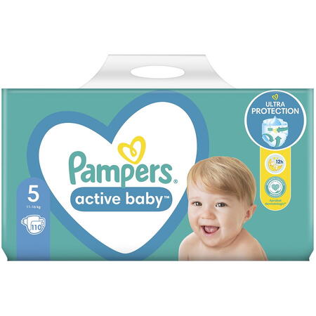 Scutece Pampers Active Baby 5 Mega Box, 110 bucati