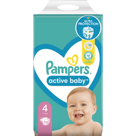 Scutece Pampers Active Baby 4 Mega Box, 132 bucati