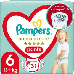 Scutece-chilotel Pampers Premium Care Pants Value Pack Marimea 6, 15+ kg, 31 buc