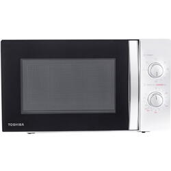 Cuptor cu microunde Toshiba MW-MG20PWH, 20 l, 800 W, 6 nivele de putere, control mecanic, grill, functie decongelare, timer, alb