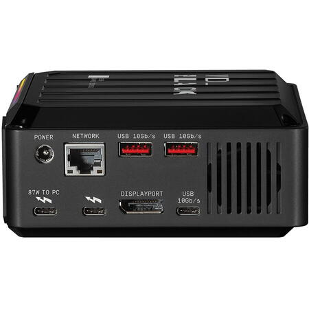 Docking station WD Black D50 Game Dock, Dual Thunderbolt 3, DisplayPort, Audio in/out, Gigabit, iluminare RGB, Negru