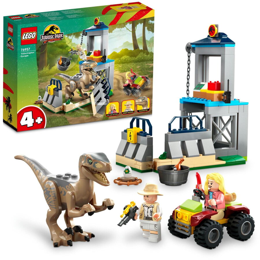 LEGO® Jurassic World - Evadarea unui Velociraptor 76957, 137 piese