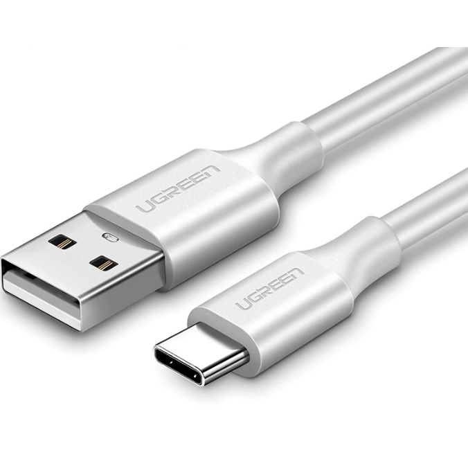 CABLU alimentare si date Ugreen, US287, Fast Charging Data Cable pt. smartphone, USB la USB Type-C 3A, nickel plating, PVC, 0.5m, alb 60120 (timbru verde 0.08 lei) - 6957303861200