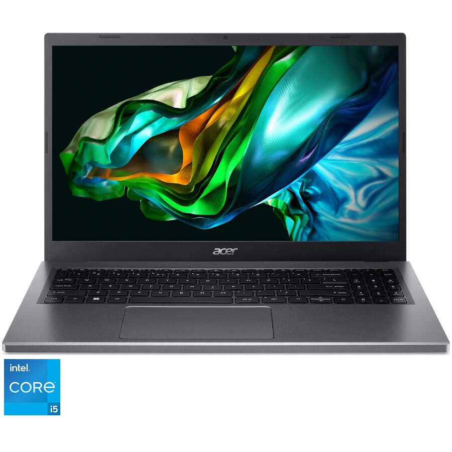 Laptop Acer Aspire 5 A515-58p-507z Cu Procesor Intel® Core™ I5-1335u Pana La 4.60 Ghz, 15.6, Full Hd, Ips, 8gb Ddr5, 256gb Ssd, Intel® Iris® Xe Graphics, No Os, Steel Gray