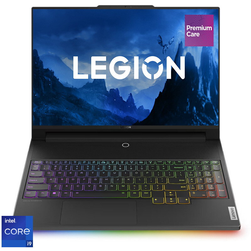 Laptop Gaming Lenovo Legion 9 16IRX8 cu procesor Intel® Core™ i9-13980HX pana la 5.60 GHz, 16, 3.2K, Mini LED, 165Hz, 64GB, 1TB SSD, NVIDIA® GeForce RTX™ 4080 12GB GDDR6, No OS, Carbon Black, 3y on-site Premium Care