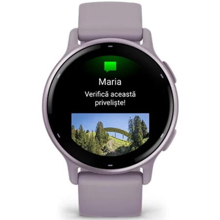 Smartwatch Garmin vivoactive 5, GPS, 42mm, curea silicon, Metallic Orchid/Orchid