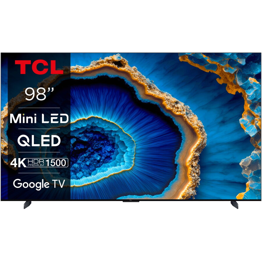 Televizor TCL MiniLed 98C805, 248 cm, Smart Google TV, 4K Ultra HD, 100hz, Clasa G