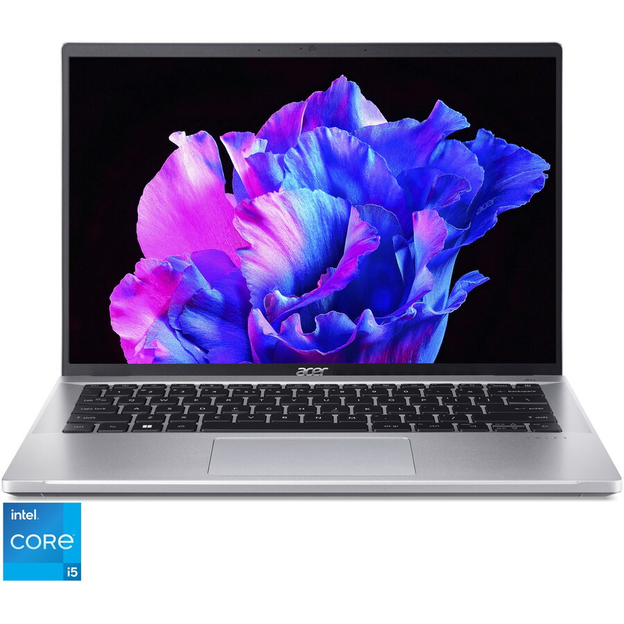 Laptop Acer Swift Go 14 SFG14-71-56CX cu procesor Intel® Core™ i5-1335U pana la 4.6 GHz, 14, 2.2K, IPS, 16GB DDR5, 512GB SSD, Intel® Iris® Xe Graphics, No OS, Pure Silver