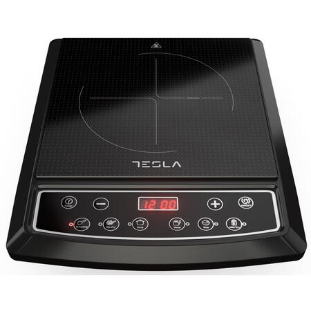 Plita portabila cu inductie Tesla IC200B, 1500W, 25x25cm, 6 niveluri putere, Negru