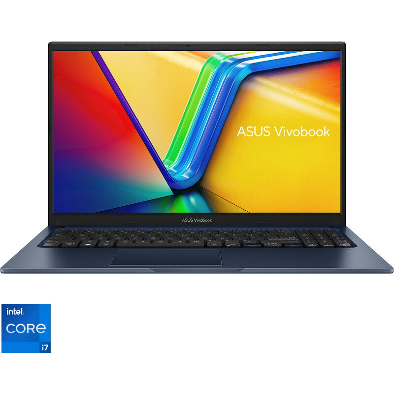 Laptop ASUS 15.6'' Vivobook 15 X1504ZA, FHD, Procesor Intel® Core™ i7-1255U (12M Cache, up to 4.70 GHz), 8GB DDR4, 512GB SSD, Intel Iris Xe, No OS, Quiet Blue