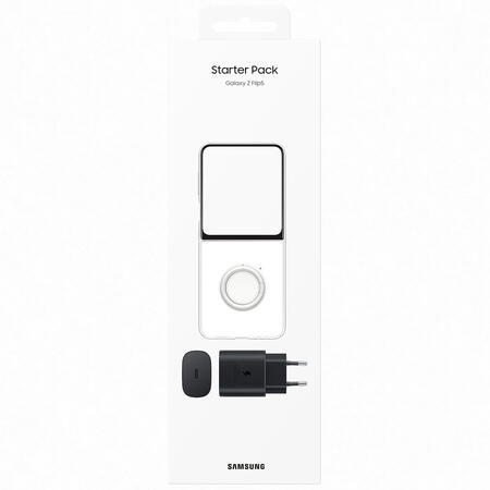 Starter Pack Husa de protectie Clear Gadget Case pentru Galaxy Flip5, Transparent + Incarcator retea Samsung 25W