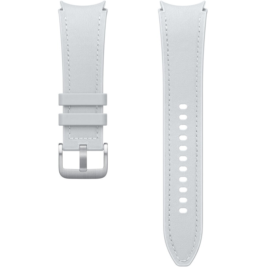 Curea smartwatch Hybrid Eco-Leather Band pentru Galaxy Watch6, (M/L), Silver