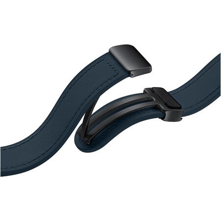 Curea smartwatch  D-Buckle Hybrid Eco-Leather Band pentru Galaxy Watch6, Normal (M/L), Indigo\