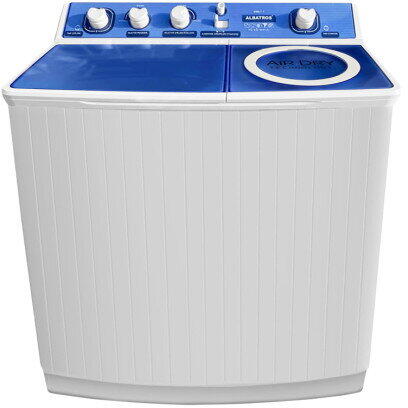 Masina de spalat rufe semiautomata Albatros WMS 7.7, Cantitatea de rufe uscate 7 kg, Cantitatea de rufe la stoarcere 3 kg, Volum cuva de spalare maxim 65 l, Alb/ Albastru