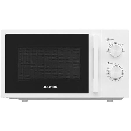 Cuptor cu microunde Albatros MWA-20MC4, 700 W, 20 L,  Dezghetare, Lumina interior, Alb