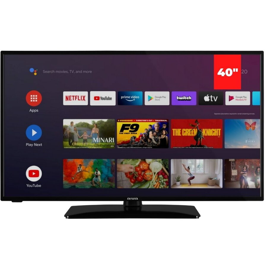 Televizor Led Aiwa Led-408fhd, 100cm, Smart Tv Android, Full Hd