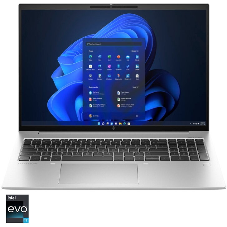 Laptop EliteBook 860 G10 cu procesor Intel® Core™ i7-1360P pana la 5.0 GHz, 16'', WUXGA, IPS, 16GB DDR5, 512GB SSD, Intel® Iris® Xᵉ Graphics, Windows 11 Pro, Pike Silver