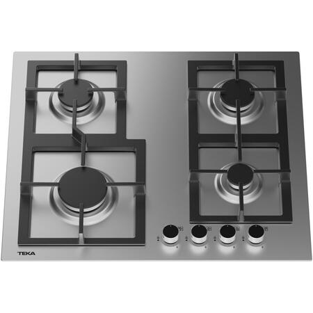 Plita incorporabila TEKA EFX 60.1 4G AI AL CI, Gaz, 4 arzatoare, Aprindere electrica, Gratar fonta, 60 cm, Inox