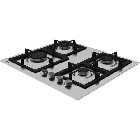 Plita incorporabila TEKA EFX 60.1 4G AI AL CI, Gaz, 4 arzatoare, Aprindere electrica, Gratar fonta, 60 cm, Inox