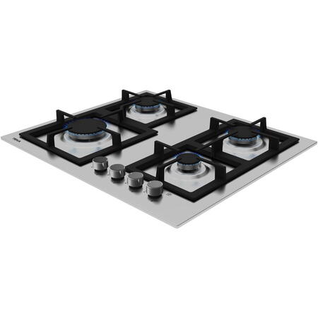 Plita incorporabila TEKA EFX 60.1 4G AI AL CI, Gaz, 4 arzatoare, Aprindere electrica, Gratar fonta, 60 cm, Inox