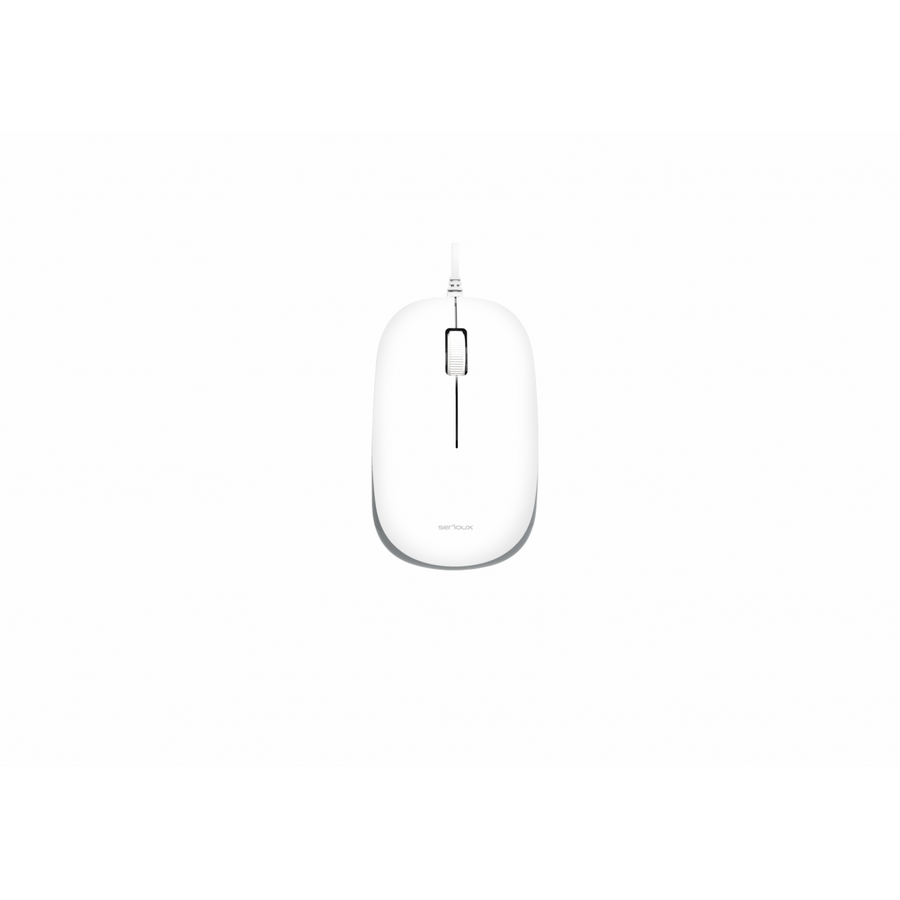 Mouse Serioux cu fir SRX9800WHT, USB, 1000 dpi, ambidextru, alb-gri