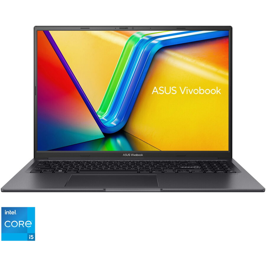 Laptop ASUS Vivobook 16X K3605VC cu procesor Intel® Core™ i5-13500H pana la 4.70 GHz, 16'', WUXGA, IPS, 16GB, 512GB SSD, NVIDIA® Geforce RTX™ 3050 4GB GDDR6, No OS, Indie Black
