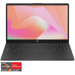 Laptop HP 15-fc0027nq cu procesor AMD Ryzen™ 5 7520U pana la 4.3 GHz, 15.6", Full HD, 8GB DDR5, 256GB SSD, AMD Radeon™ Graphic, Free DOS, Smoky Black