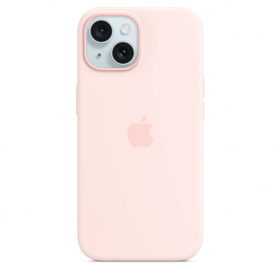 Husa de protectie Silicone Case with MagSafe pentru iPhone 15, Light Pink