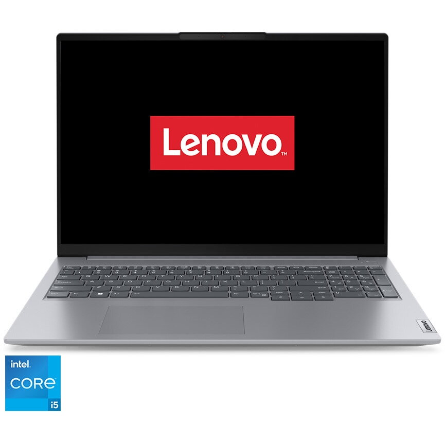Laptop ThinkBook 16 G6 IRL cu procesor Intel® Core™ i5-1335U pana la 4.6 GHz, 16, WUXGA, IPS, 8GB, 512GB SSD, Intel® UHD Graphics, No OS, Arctic Grey, 3Y Courier/Carry-in upgrade