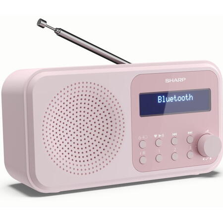 Radio portabil digital Sharp Tokyo, DAB+, FM RDS, Bluetooth, Roz