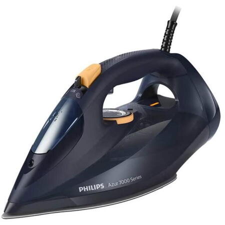 Fier de Calcat Philips DST7060/20, 3000W, 250g/min, 300ml, Talpa SteamGlide Elite, Bleumarin-Galben