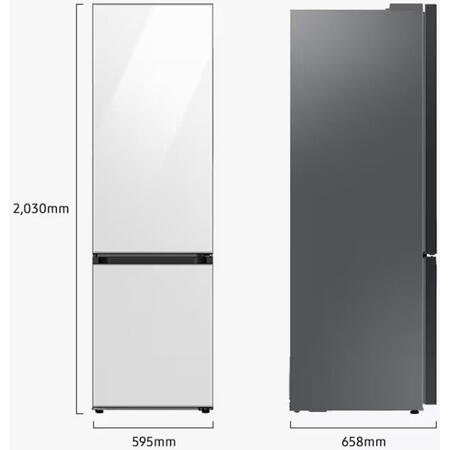 Combina frigorifica Bespoke Samsung, RB34C7B5E22/EF, 344 l, No Frost, WiFi, AI Energy, Compresor Digital Inverter, Clasa E, SpaceMax, H 185.3 cm, Sticla neagra