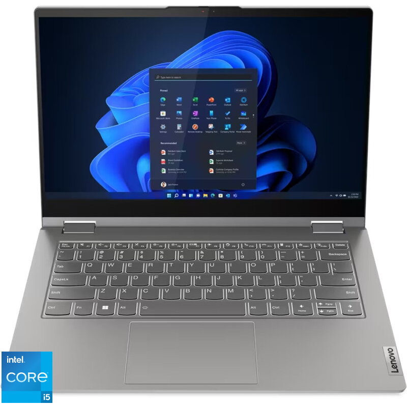 Ultrabook 14'' ThinkBook 14s Yoga G3 IRU, FHD IPS Touch, Procesor Intel® Core™ i5-1335U (12M Cache, up to 4.60 GHz), 16GB DDR4, 512GB SSD, Intel Iris Xe, Win 11 Pro, Mineral Grey