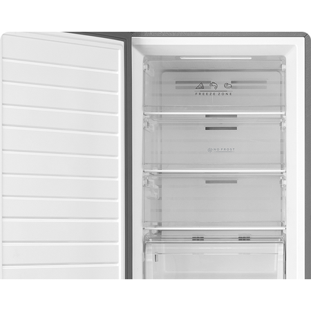 Congelator Tesla RU2700FMX, clasa E, 273L, H185cm, Total No Frost, Functie frigider, display ext,Inox
