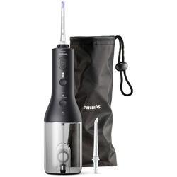 Aparat de curatare interdentara Philips Sonicare Power Flosser HX3826/33, tehnologie QuadStream, 2 capete de curatare, 2 moduri de curatare, husa, Negru