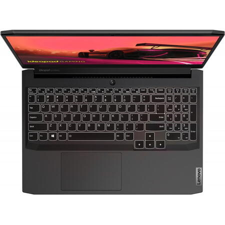 Laptop Gaming Lenovo IdeaPad 3 15ACH6 cu procesor AMD Ryzen™ 5 5500H pana la 4.20 GHz, 15.6", Full HD, IPS, 8GB, 512GB SSD, NVIDIA® GeForce RTX™ 2050 4GB GDDR6, No OS, Shadow Black