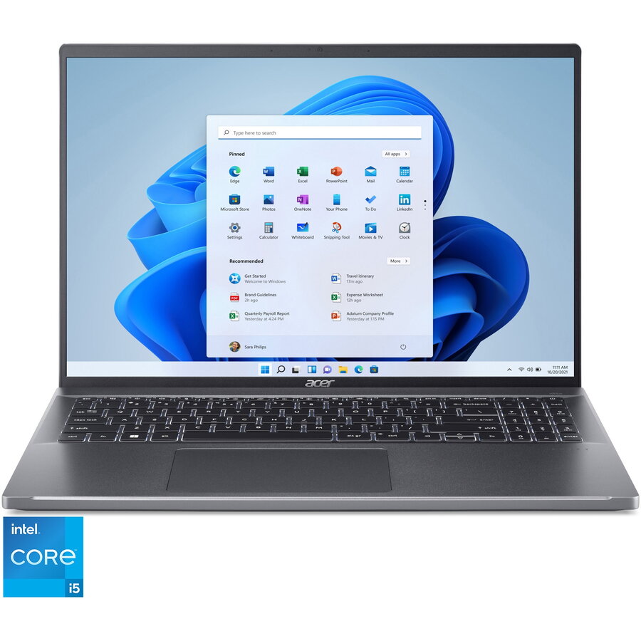 Laptop Acer Swift Go 16 SFG16-71 cu procesor Intel® Core™ i5-13500H pana la 4.7 GHz, 16, 3.2K, OLED, 16GB DDR5, 512GB SSD, Intel® UHD Graphics, Windows 11 Home, Iron
