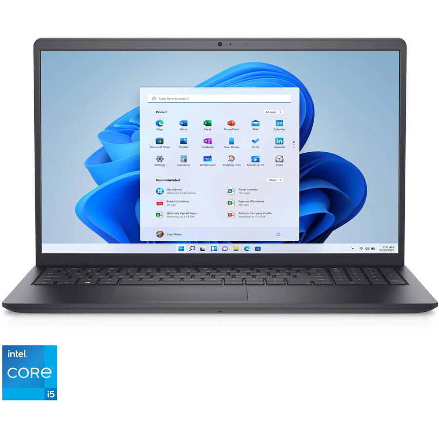 Laptop Dell Vostro 3530 cu procesor Intel® Core™ i5-1335U pana la 4.6 GHz, 15.6, Full HD, 16GB, 512GB SSD, Intel® Iris® Xe Graphics, Windows 11 Pro, Carbon Black, 3y ProSupport and Next Business Day Onsite Service