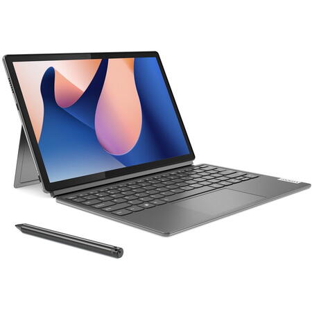 Laptop Lenovo IdeaPad Duet 5 12IRU8 cu procesor Intel® Core™ i7-1355U pana la 4.6 GHz, 12.4", 2.5K, Touch, 16GB, 512GB SSD, Intel® Iris® Xe Graphics, Windows 11 Home, Storm Grey