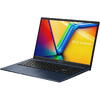 ASUS Laptop VivoBook 15 A1504VA cu procesor Intel®Core™ i3-1215U pana la 4.40 GHz, 15.6", Full HD, 8GB, 512GB SSD, Intel® UHD Graphics, No OS, Quiet Blue