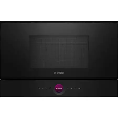 Cuptor cu microunde incorporabil Bosch BFR7221B1, 21 l, 900 W, Autocuratare hidrolitica, 20 functii , Negru
