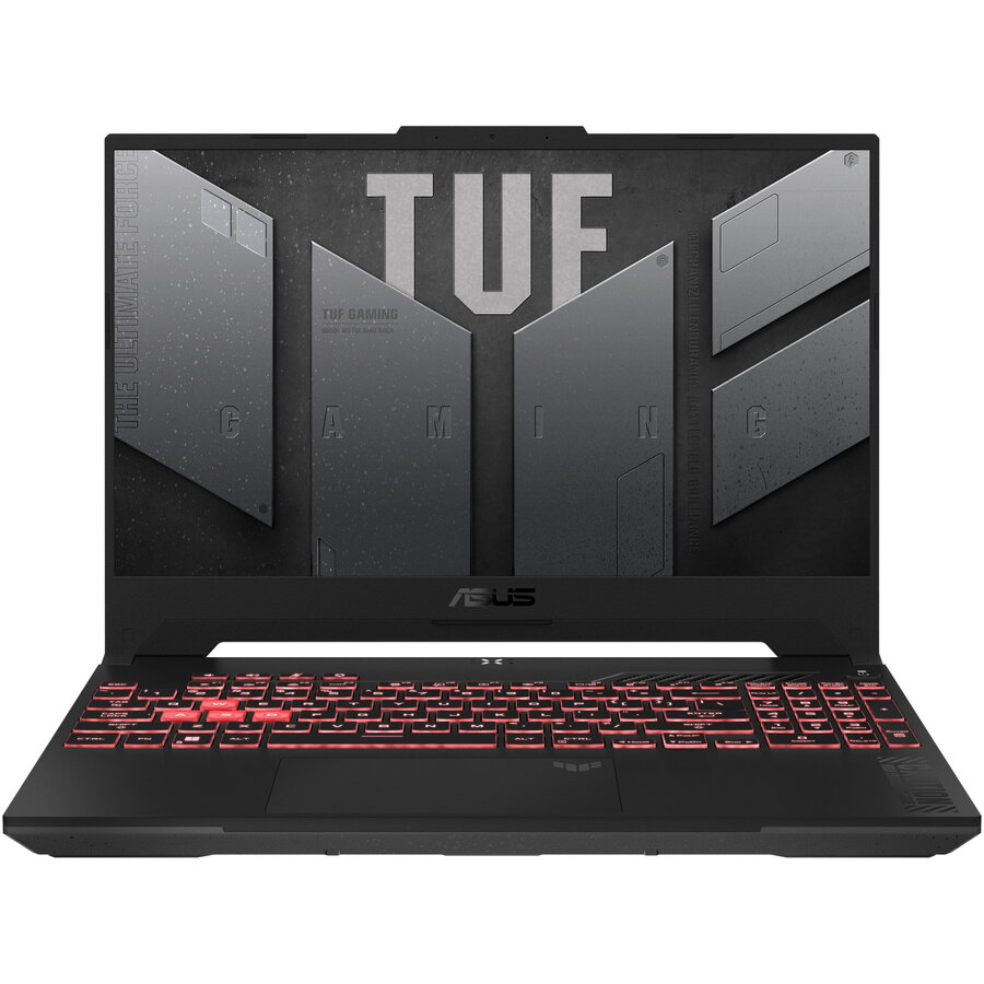 Laptop Gaming TUF A15 FA507UV cu procesor AMD Ryzen™ 9 8945H pana la 5.2 GHz, 15.6, Full HD, IPS, 144Hz, 16GB, 512GB SSD, NVIDIA® GeForce RTX™ 4060 8GB GDDR6, No OS, Jaeger Gray