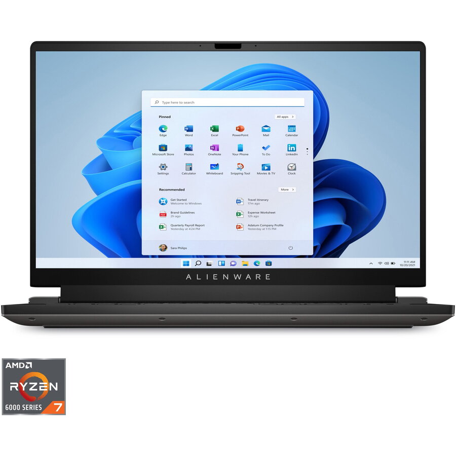 Laptop Gaming Dell Alienware M15 cu procesor AMD Ryzen™ 7 6800H pana la 4.7 GHz, 15.6, Full HD, 165Hz, 16GB DDR5, 512GB SSD, NVIDIA® GeForce RTX™ 3070 Ti 8GB GDDR6, Windows 11 Pro, Black, 3 Premium Support and Onsite Service Extension