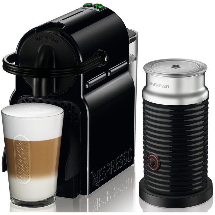 Pachet Espressor Nespresso De'Longhi Inissia EN80.BAE, 1450W, 19 Bar, + Aparat pentru spumare lapte Aeroccino 3 Negru, 0.7L, Negru + set capsule degustare