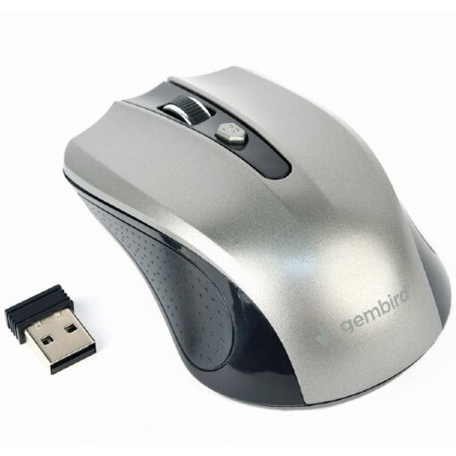 Mouse wireless Gembird, 1600 dpi, Negru / Gri, MUSW-4B-04-BG